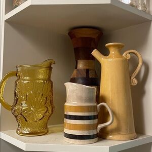 Anchor Hocking | Vintage |Amber |60’s |Rainflower |Glass Pitcher |Decor |Display